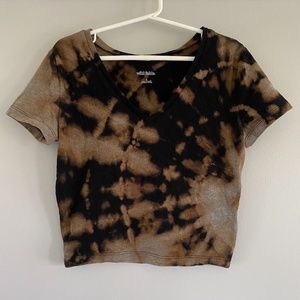🥝 2/$10 Bleach Tie-Dye Cropped Crew Neck Tee